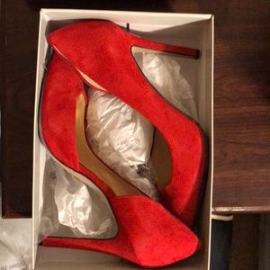 Red Suede Jessica Simpson D’Orsay Pump Size 11